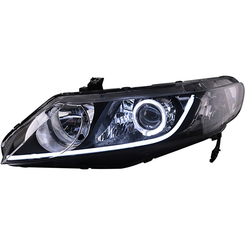 Sanvi aftermarket retrofit headlight assembly for 2006-2009 honda 8th civic with 2.5 inch led projector lens headlight