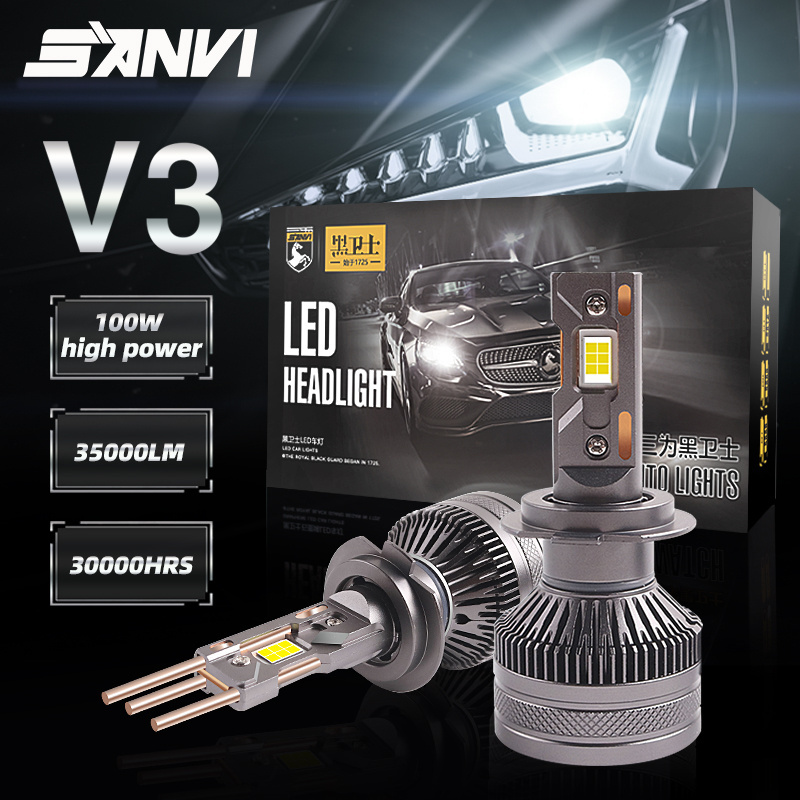 Sanvi High-Power LED Headlight Bulbs Plug-Play 6000K for BMW Honda VW for Civic Accord X5 Car LED Bulbs