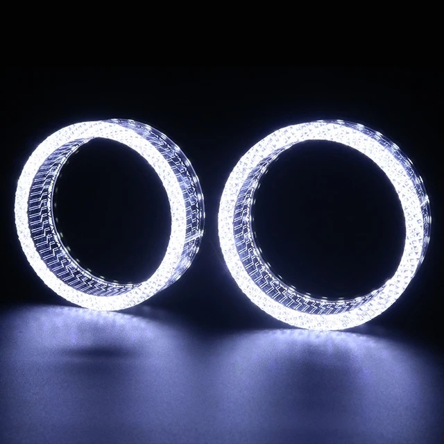 Sanvi 3 inch I8 round white yellow crystal led angel ring eyes for led projector lens retrofit kits