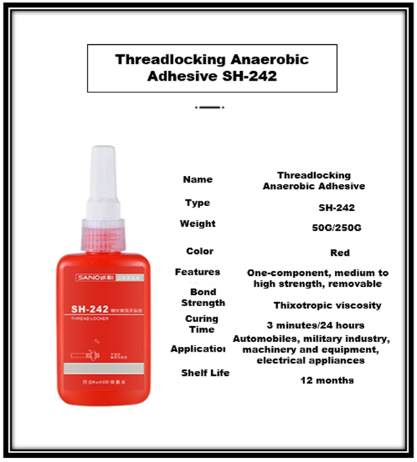 SANVO thread locker glue 243 super glue Medium Strength Threadlocker SH-242