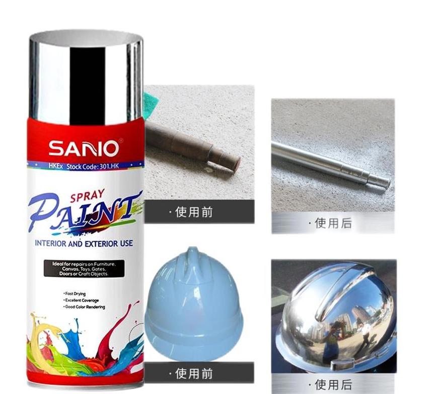 Electroplating Effect Aerosol Spray Can Paint Chrome Color Spray Paint for Stainless Steel Wheels Mirror Metal 400ml OEM Service