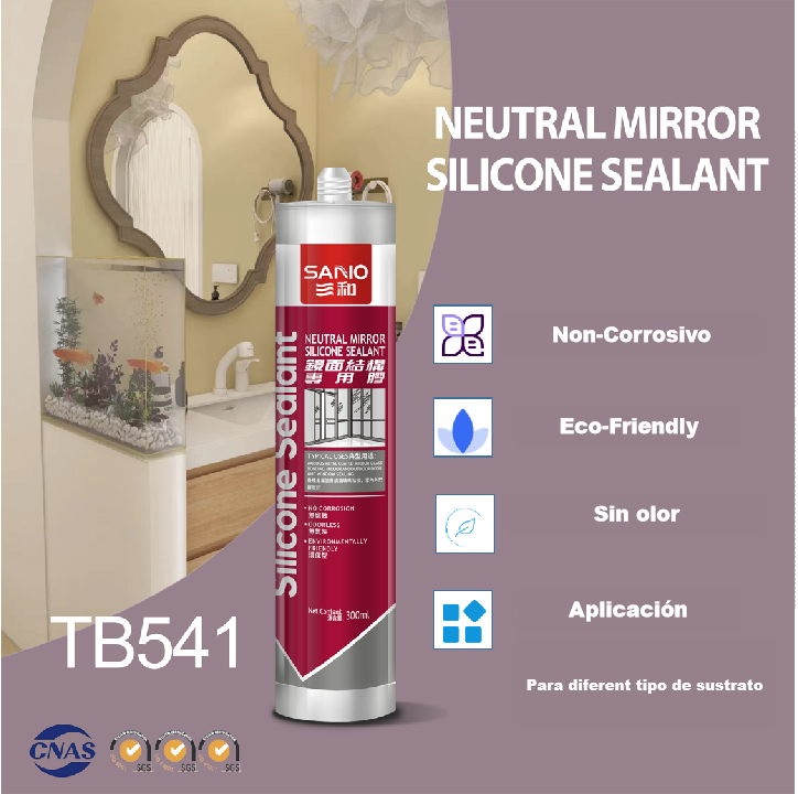 OEM High quality Non-corrosive sealant SANVO Neutral Silicone Sealant EX541 for copper,gold and other metal mirror coating