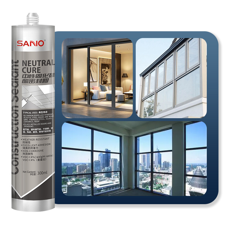 SANVO 590ml Weather-Resistant Clear Silicone Sealant 300ml Waterproof Adhesive Sealant for Metal & Glass anti-crack sealant