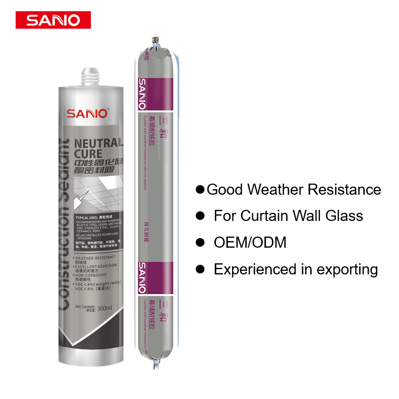 SANVO 590ml Weather-Resistant Clear Silicone Sealant 300ml Waterproof Adhesive Sealant for Metal & Glass anti-crack sealant