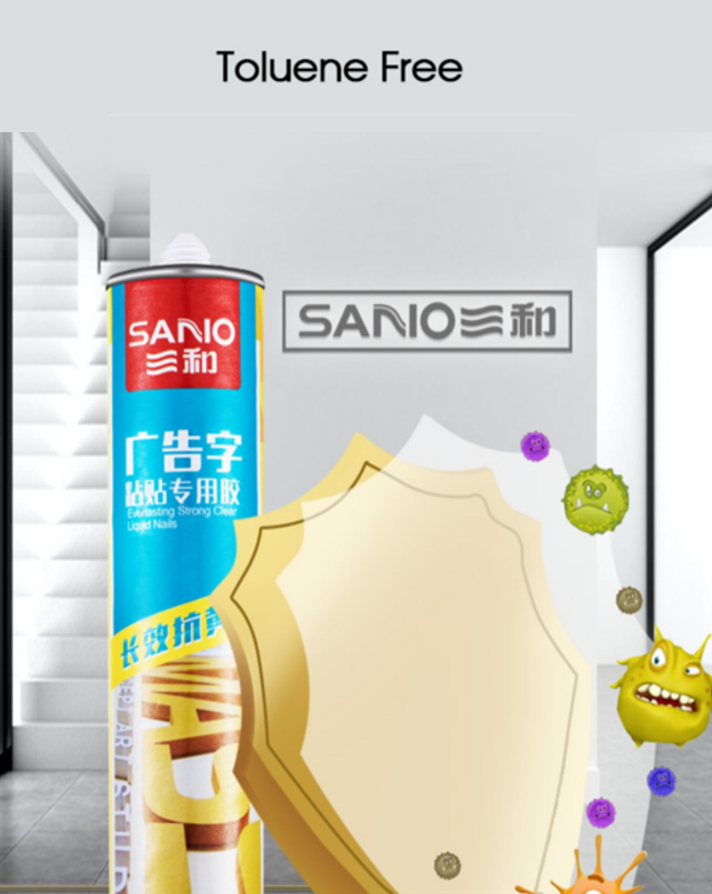 Sanvo 300ml Free Nail Glue Sealant for Packing Woodworking Transportation Construction Adhesive