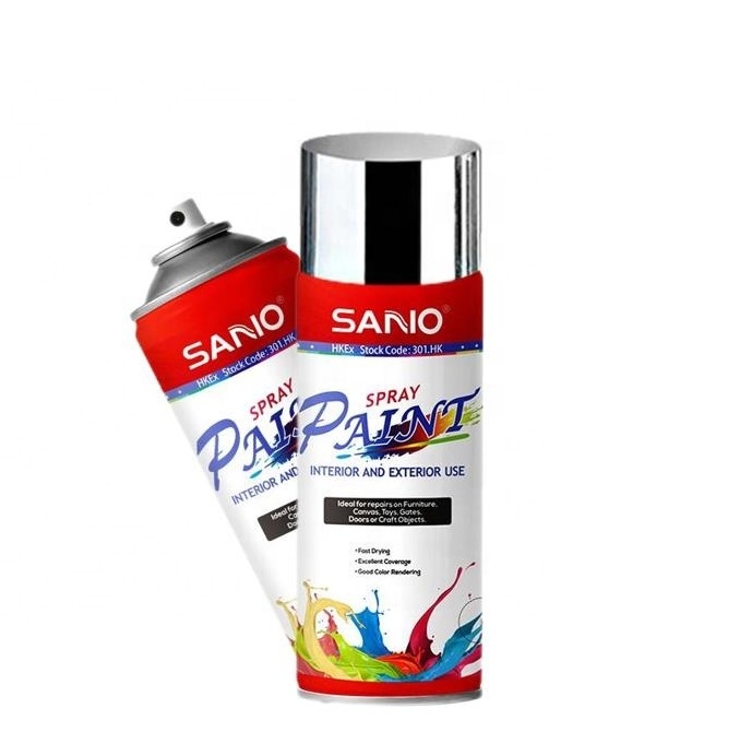 SANVO 400ml Chrome Gold Galvanized Aerosol Paint Electroplating Glass wood ABS plastic silver Spray Paint