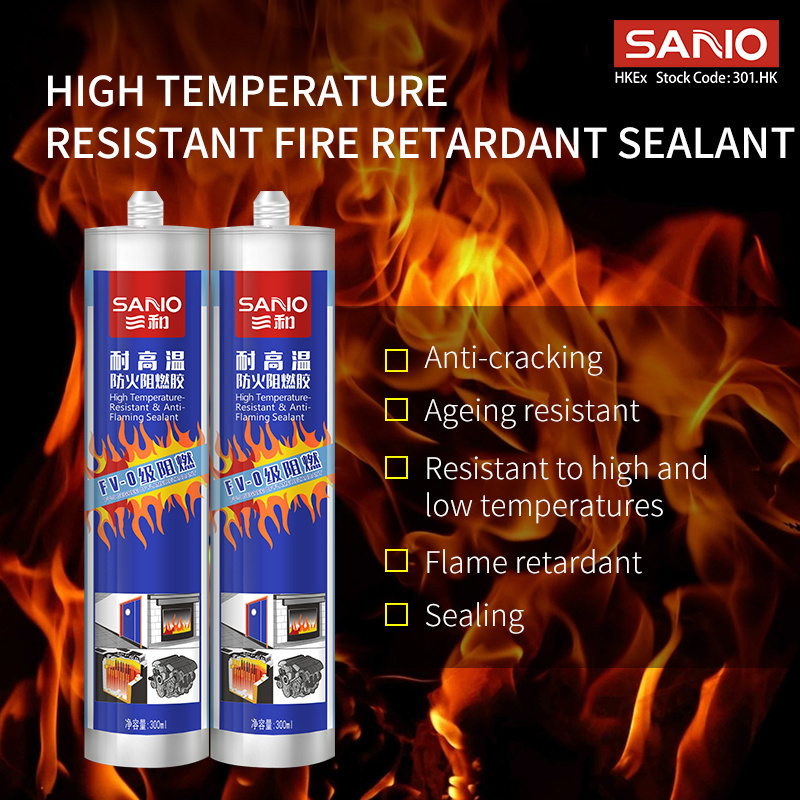 SANO high temperature silicone 300ml fire proof neutral silicone sealant