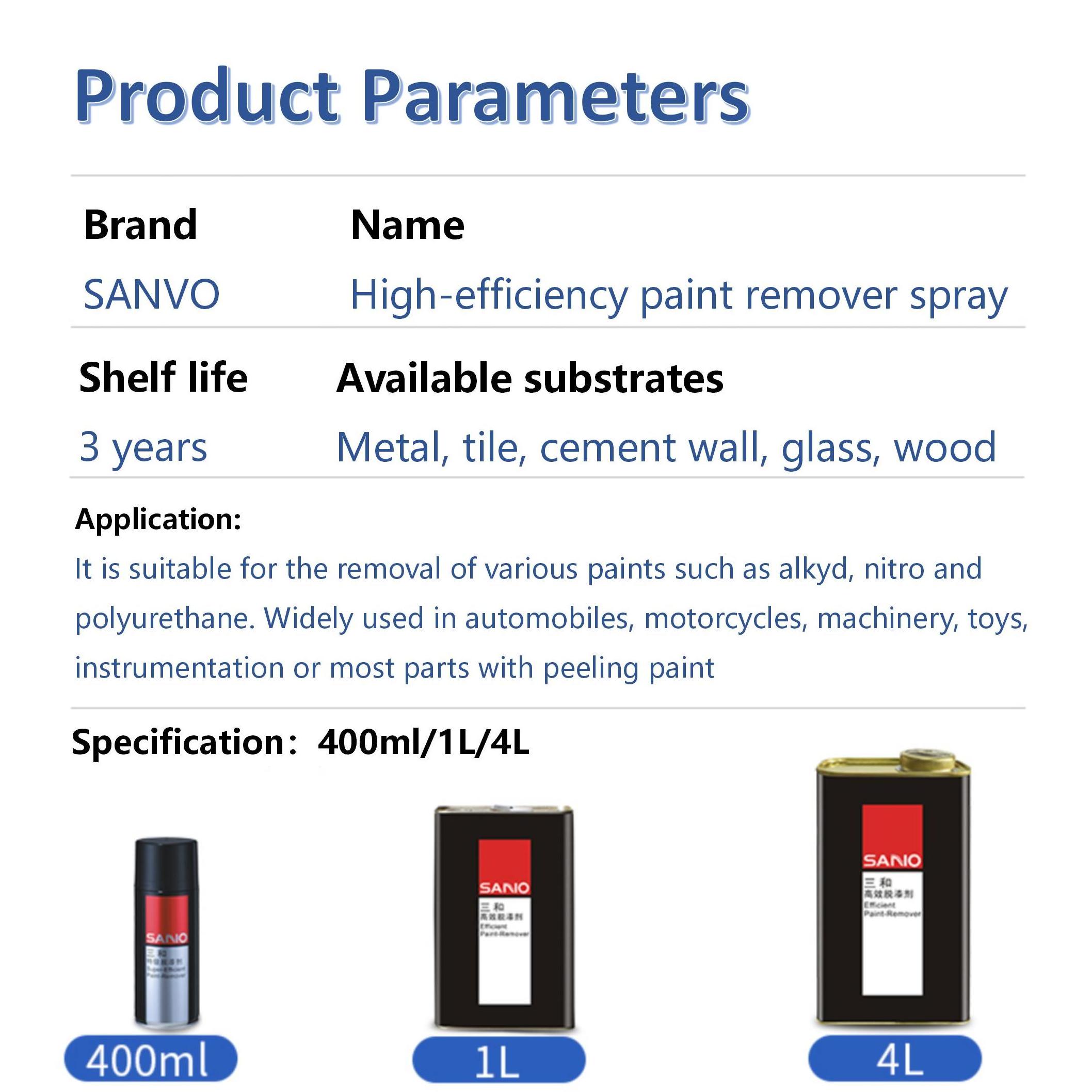 SANVO nitromors oil based epoxy furniture chemical paint remover for metal wood spray paint remover