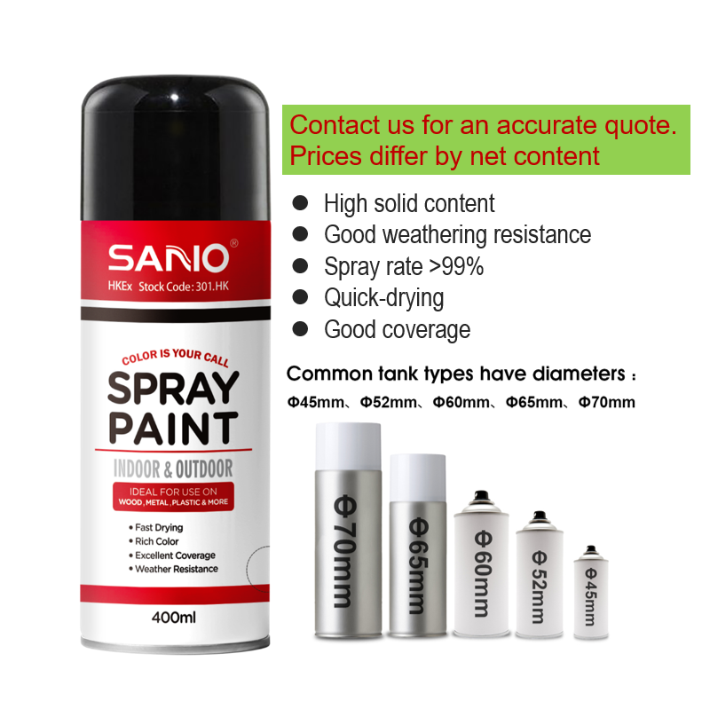 SANVO Mine paint manufacture 400ml anti-corrosion metal graffiti aerosol spray paint   factory acrylic spray paint