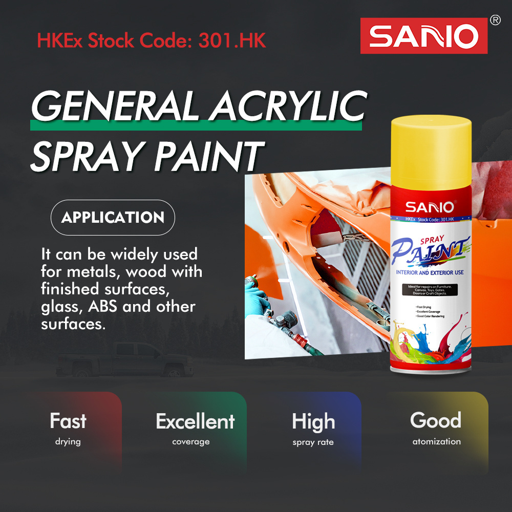 SANVO Acrylic Resin Spray Paint Wholesale Graffiti Aerosol for Furniture Repair Black Car Paint for Road Application