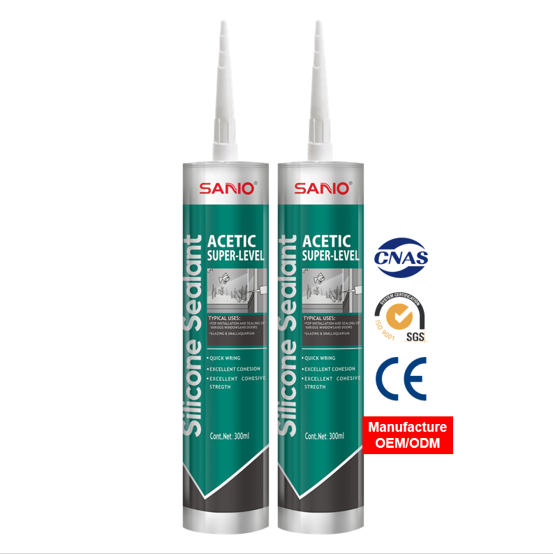 SANVO Acetic Silicone Adhesive Sealant Fast Curing Daily Outdoor Weather Resistant Waterproof for Construction Use