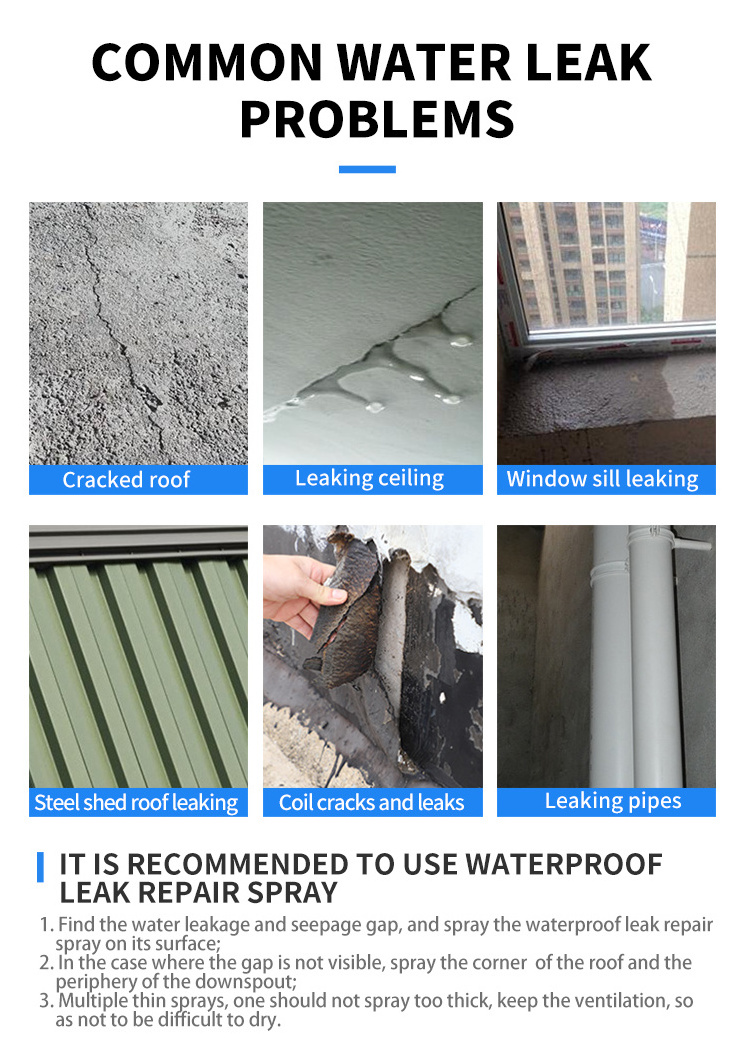 SANVO water repellent spray nano leak seal repair trapping  liquid rubber spray waterproofing spray for roof