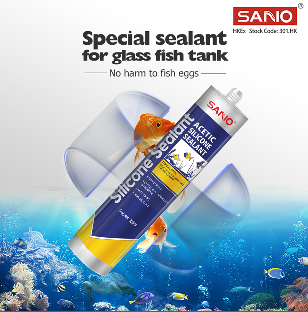 SANVO EX053 water tank silicone sealant for Aquarium glass glue Transparent clear Waterproof Acetic silicone sealant