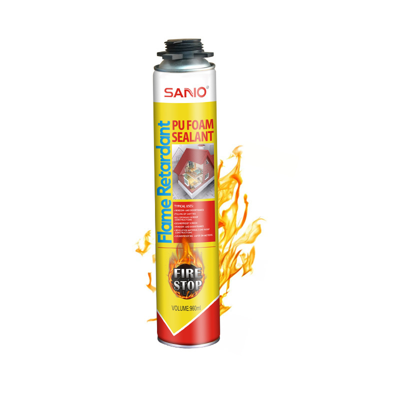 SANVO Wholesale B1 Grade 730g high density Fire Retardant insulation expanding PU Foam spray  PU Foam Sealant