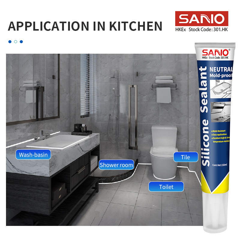 Sanvo Neutral  Mildew-Proof Waterproof  bathroom Silicone Sealant  adhesive kitchen sink silicon sealant