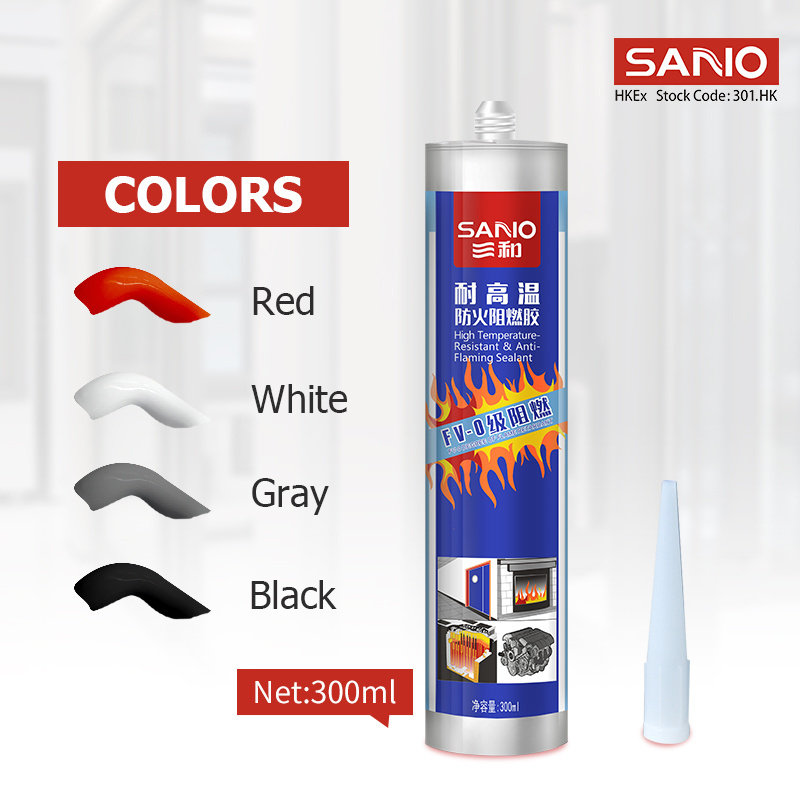 SANO fire proof neutral silicone sealant 300ml High temperature fire retardant adhesive glass glue