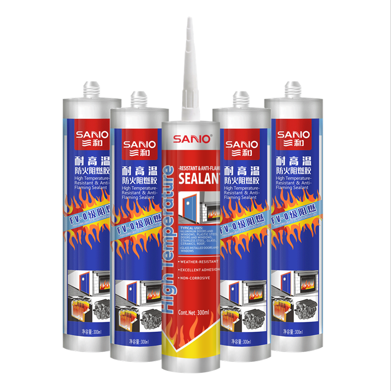 RTS SANVO 300ml High Temperature Resistant Sealant White Neutral Silicone Sealant for Construction Fireproof High Temp Sealant