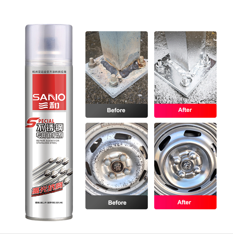 SANVO galvanised anti-corrosion paint  350ml stainless steel spray paint chrome paint