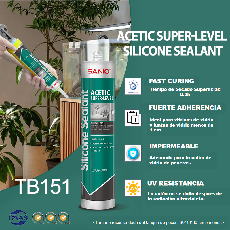 SANVO Acetic Silicone Adhesive Sealant Fast Curing Daily Outdoor Weather Resistant Waterproof for Construction Use