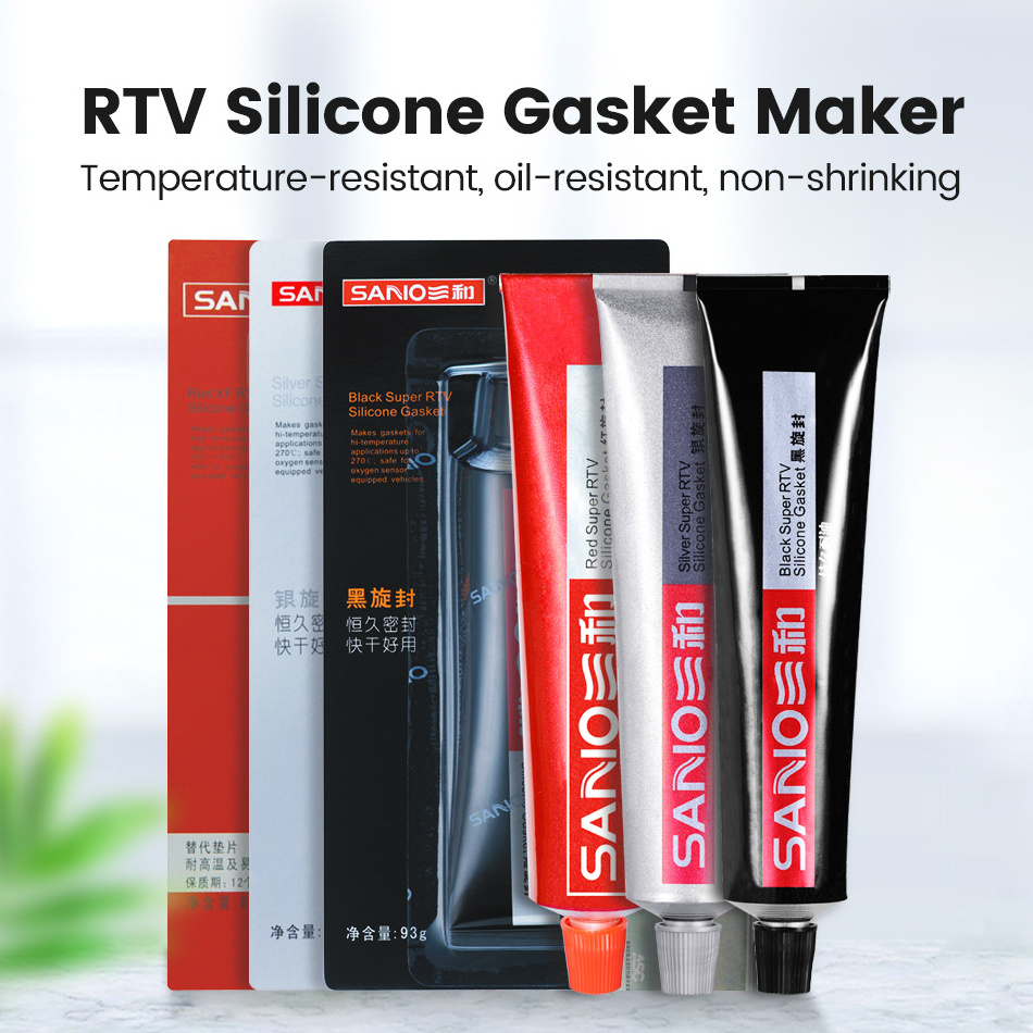 SANVO 54g 81g 100% Silicone Automotive Gasket Sealant 300 High-Temp Red RTV Silicone Gasket Maker Leather Construction Adhesive