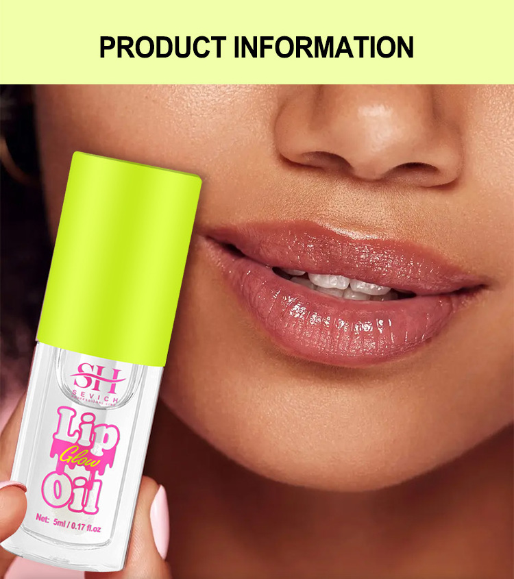 OEM Organic Lip Care Cosmetics Non-Sticky Deeply Hydrates Smooth Plumped Lip Gloss Fruity Lip Oil