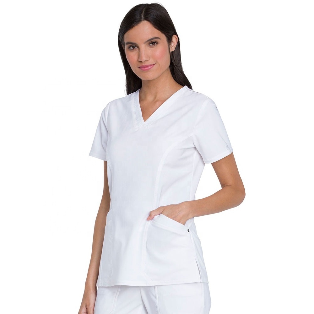 fashionable nurse white uniform designs scrub suit for hospital