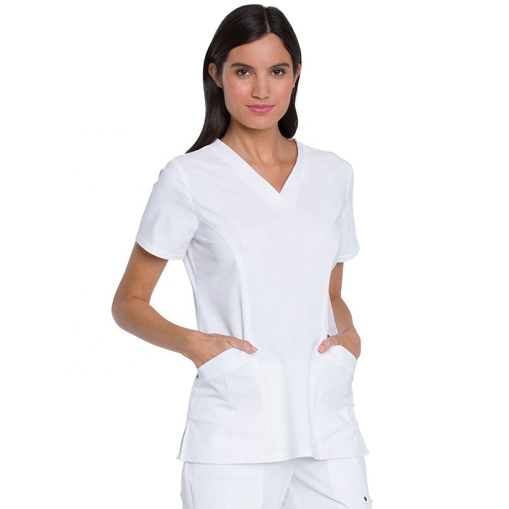 fashionable nurse white uniform designs scrub suit for hospital