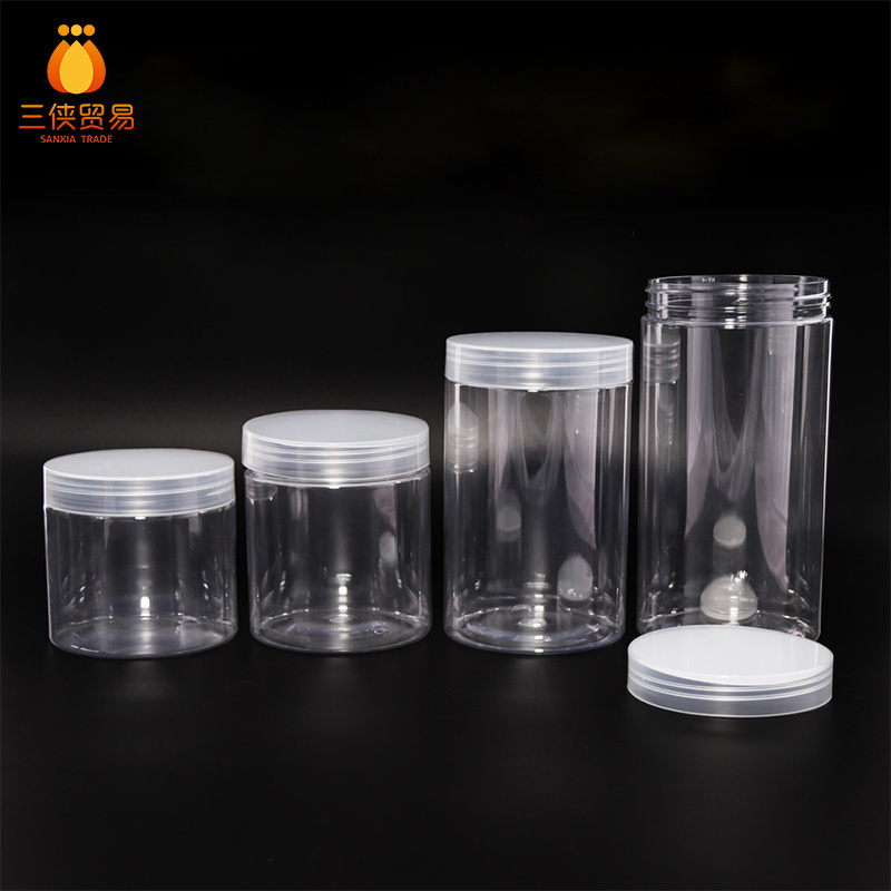 100ml 8oz 500ml 1000ml clear pet plastic storage container food grade cosmetic cream jar with lid