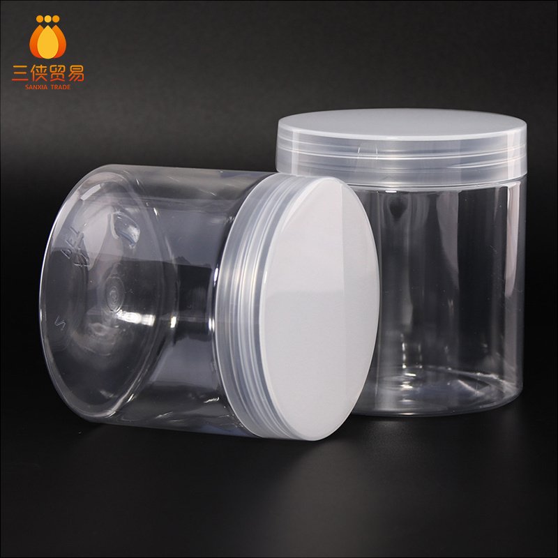 100ml 8oz 500ml 1000ml clear pet plastic storage container food grade cosmetic cream jar with lid