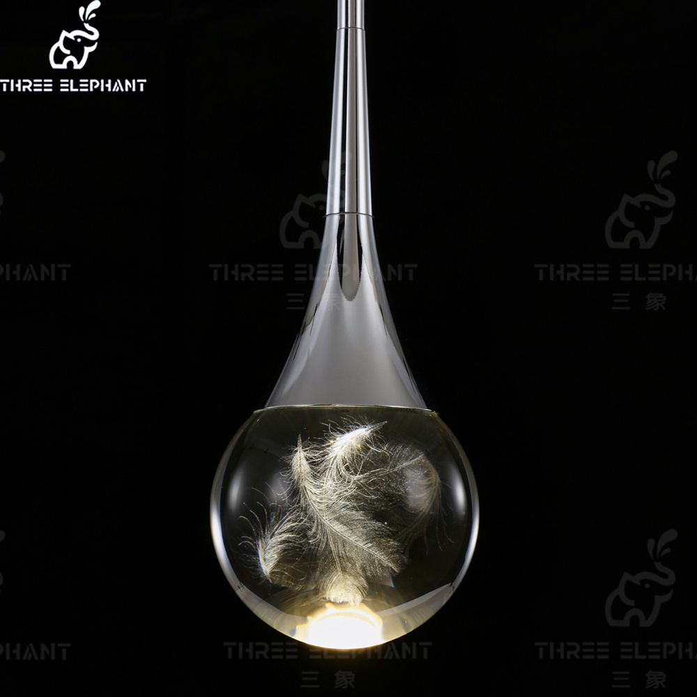 SANXIANG Raindrop Crystal Ball LED Chandelier Decorative Lighting Indoor Living Room Hotel Home Modern Crystal Pendant Light