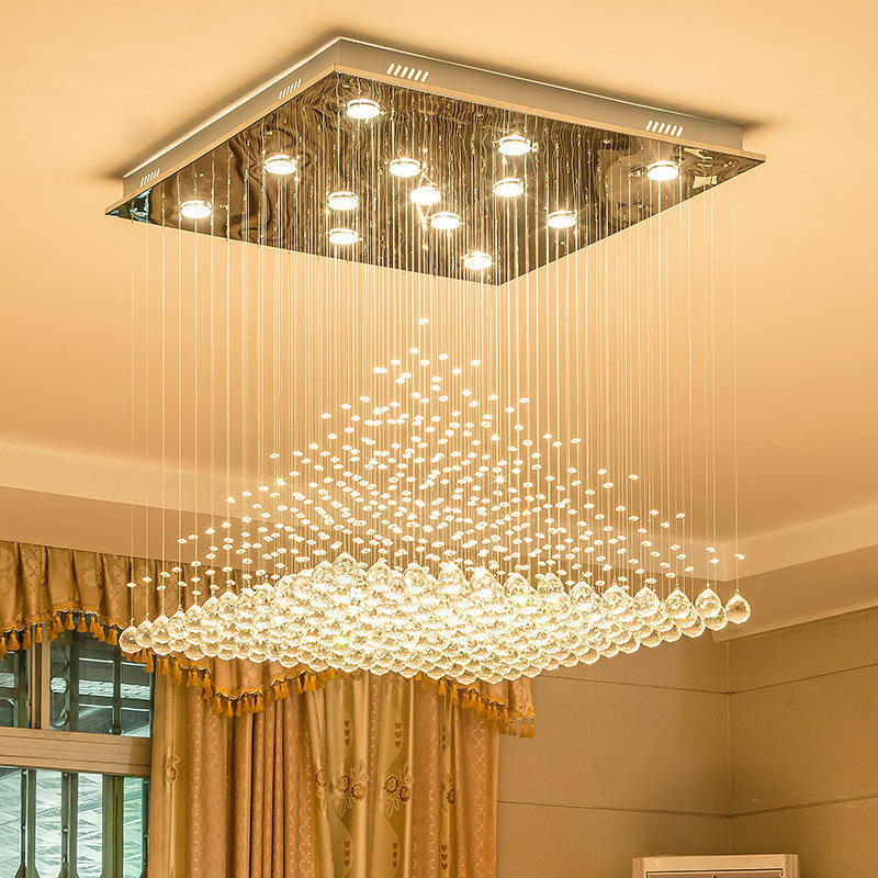 SANXIANG Gold Custom Hanging Design Villa Pendant Light Lamp Indoor Living Room Hotel Modern Crystal Chandelier