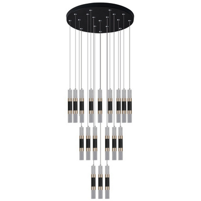 SANXIANG Black Aluminum Acrylic Dimmable Led Stairs Pendant Light Indoor Living Room Modern Chandelier