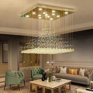 SANXIANG Gold Custom Hanging Design Villa Pendant Light Lamp Indoor Living Room Hotel Modern Crystal Chandelier