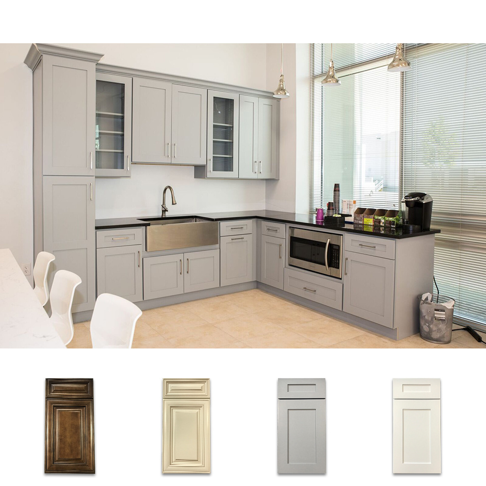 Custom Usa Rta Solid Wood Shaker Modular Gray Glossy Kitchen Cabinets With Cheap Price New Design Furniture Made In China