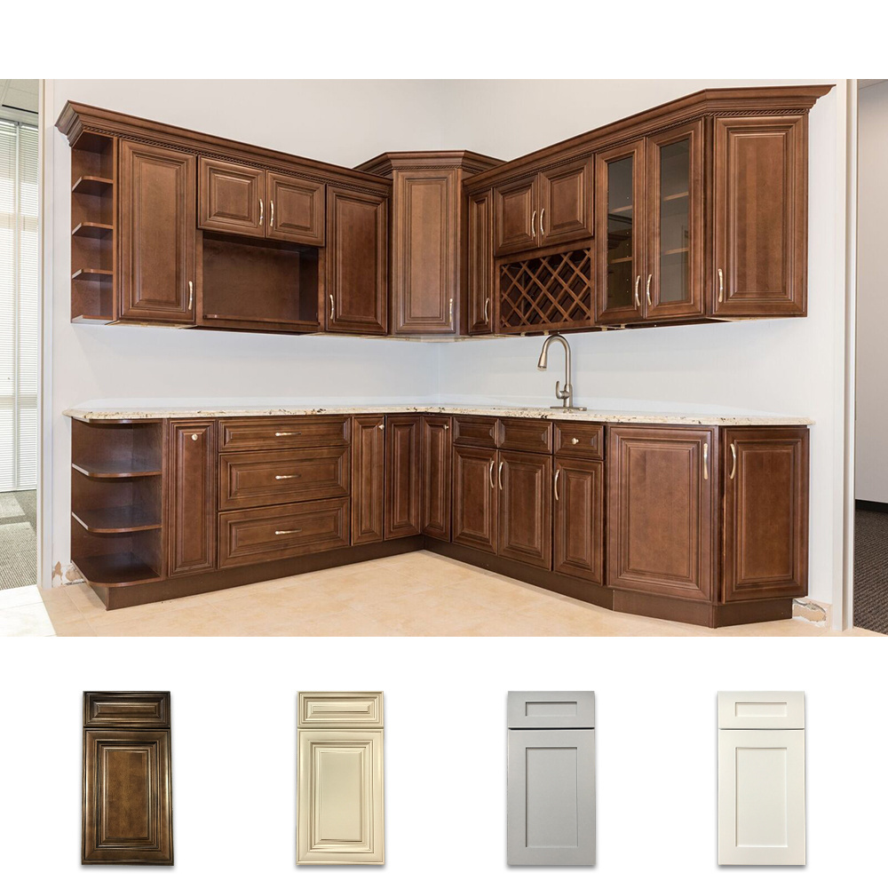 Custom Usa Rta Solid Wood Shaker Modular Gray Glossy Kitchen Cabinets With Cheap Price New Design Furniture Made In China