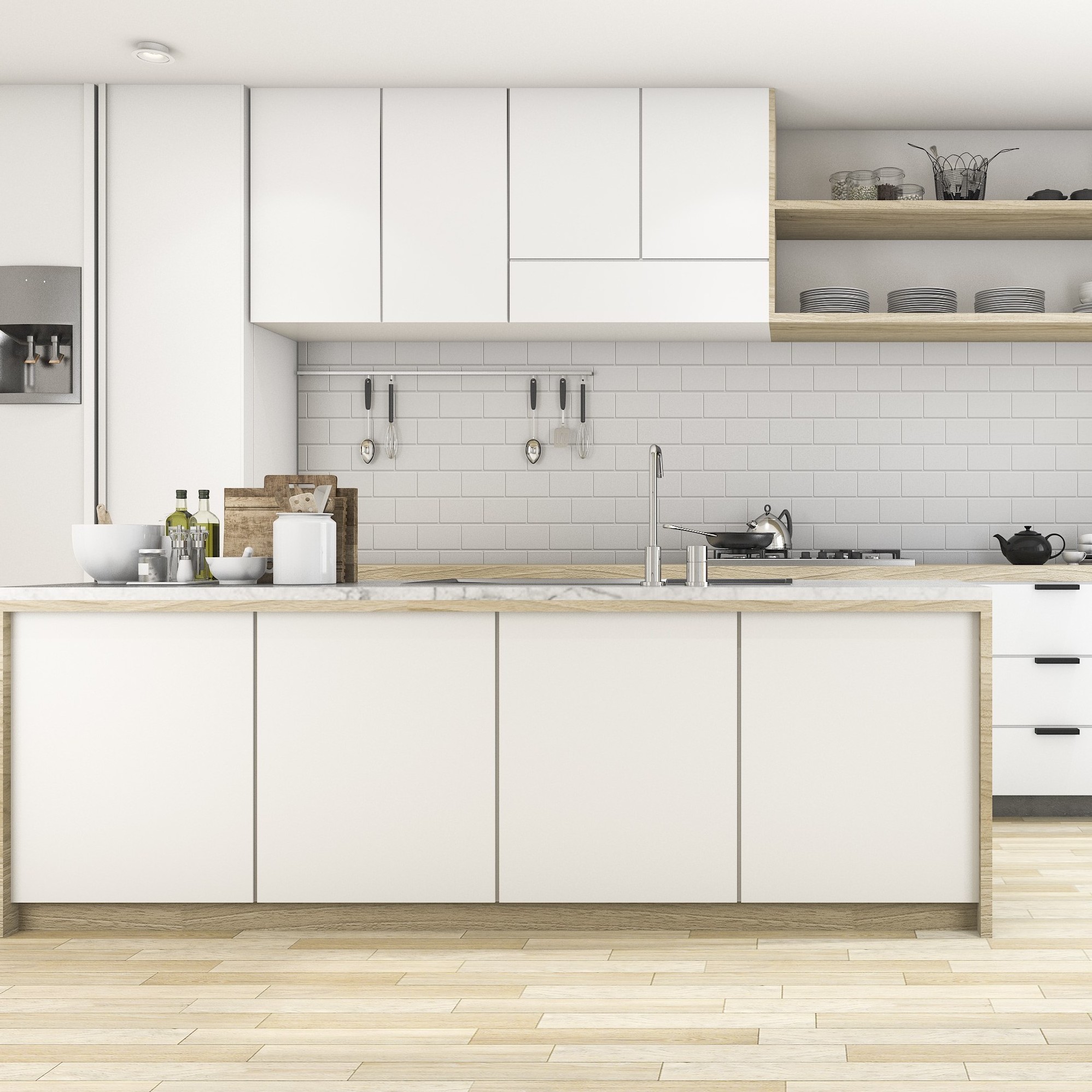 White Modular Cabinet Stainless Steel Kitchen Cabinets cupboards For Apartment