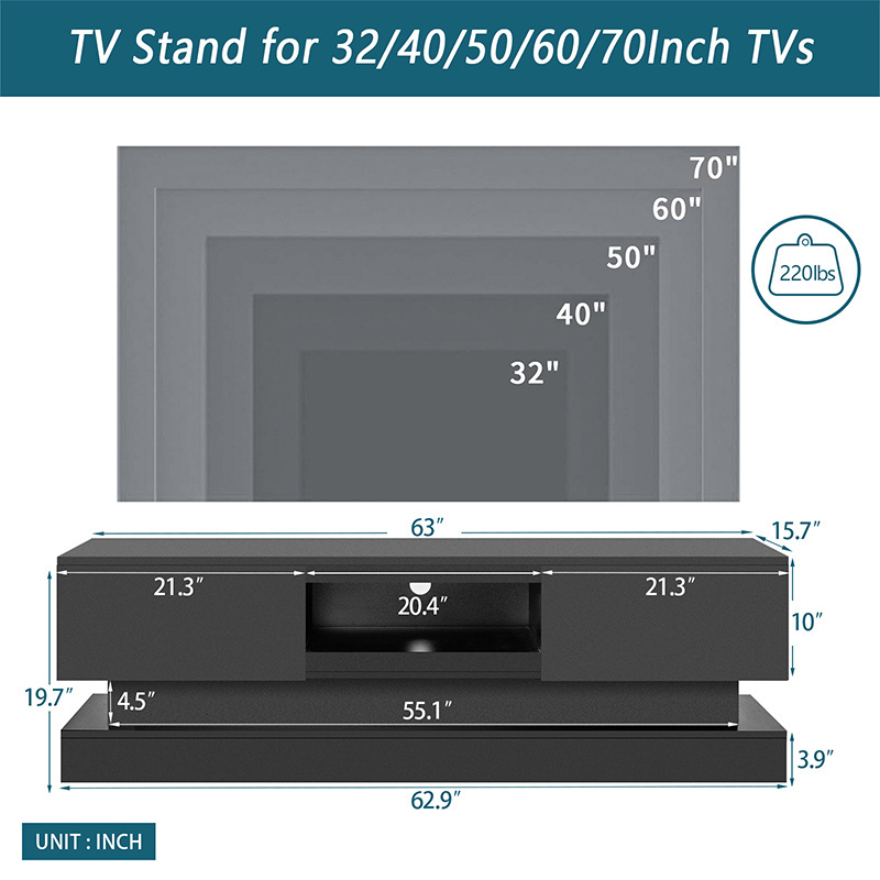 Hot Sale Wooden LED TV Stand Tea Table TV Cabinet