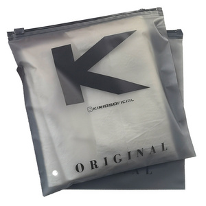 HIgh Quality Custom Biodegradable Black Matte Frosted Zip Seal Ziplock Plastic Packaging Bags For Clothing