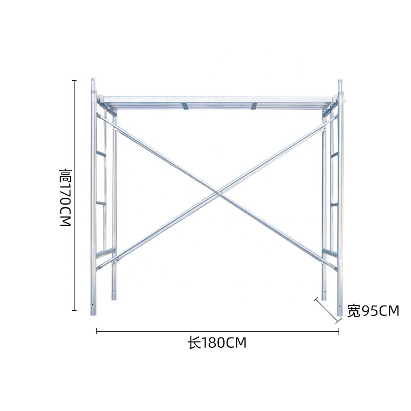 H Steel Frame 2 Layer Galvanized Walk Broad Ladder Steel Scaffold Scaffolding Frame Set For Construction