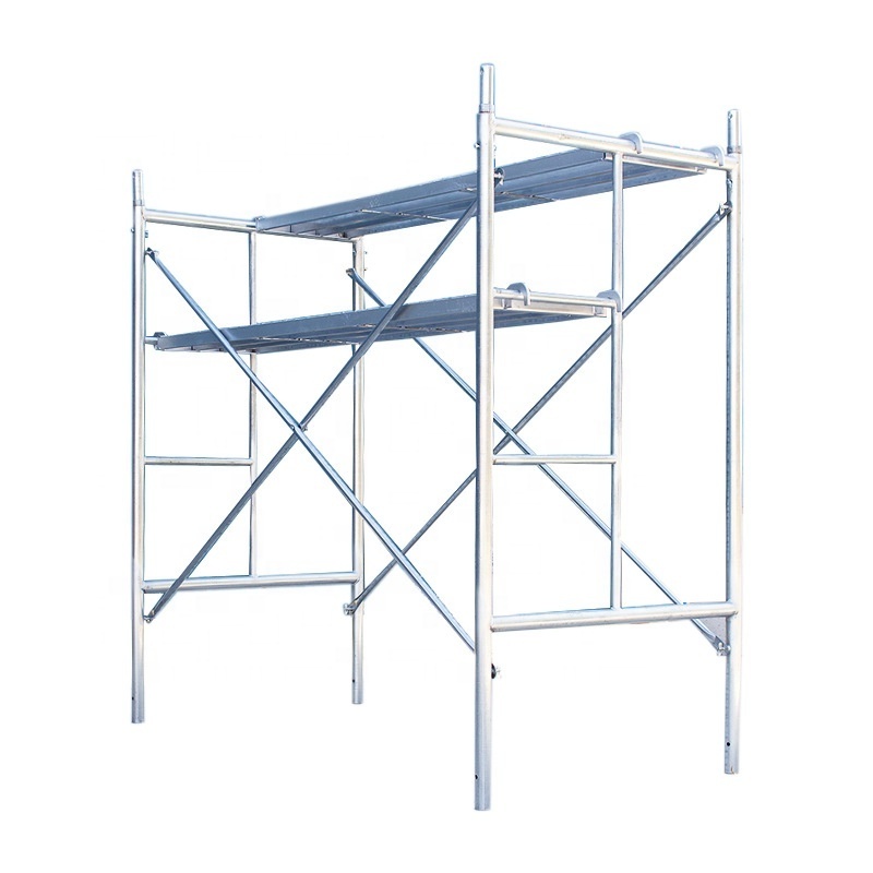 H Steel Frame 2 Layer Galvanized Walk Broad Ladder Steel Scaffold Scaffolding Frame Set For Construction