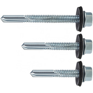 Wholesale Grade 4.8 Stainless Steel Roofing 1-1 / 2" Hex Rubber Washer Head Zinc Self-Drilling Screw With Washers