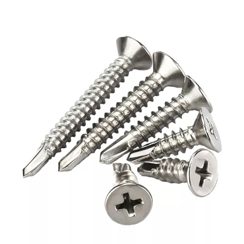 China Fasteners Hot Dip Galvanized Stainless Steel 304 Din7504k Flat Head Self Drilling Screw With Self Drilling Point