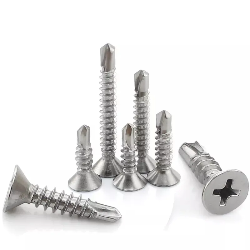 China Fasteners Hot Dip Galvanized Stainless Steel 304 Din7504k Flat Head Self Drilling Screw With Self Drilling Point