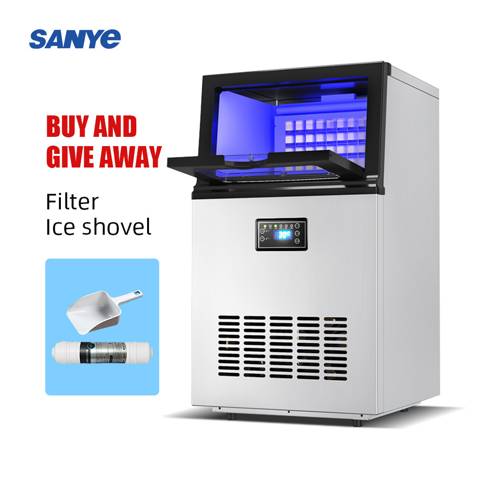 Commercial Tube Ice Maker Machine 55kg Daily Ice Production Mini Cube Ice Making Machine For Bubble Tea