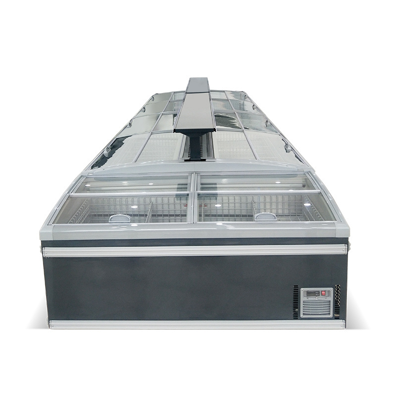 Commercial  Refrigerator Island Display Frozen Freezer Supermarket Sliding Glass Top Deep Chest Combined Display Freezer