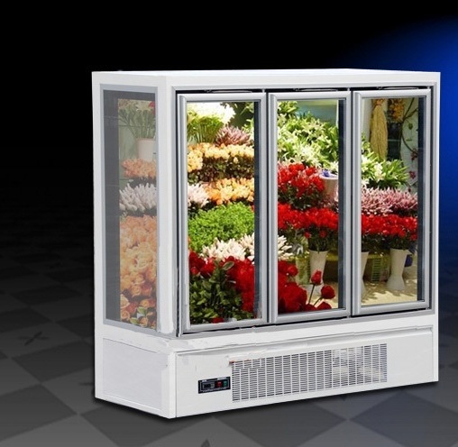 Four side Glass door direct cooling used fresh flower cooler