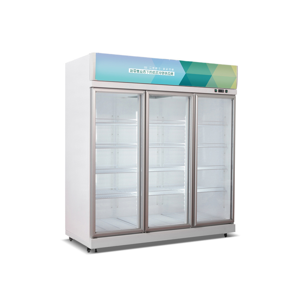 Glass door freezer with light  refrigerator fridge pepsi refrigerator yogurt cooler refrigerator for supermarket