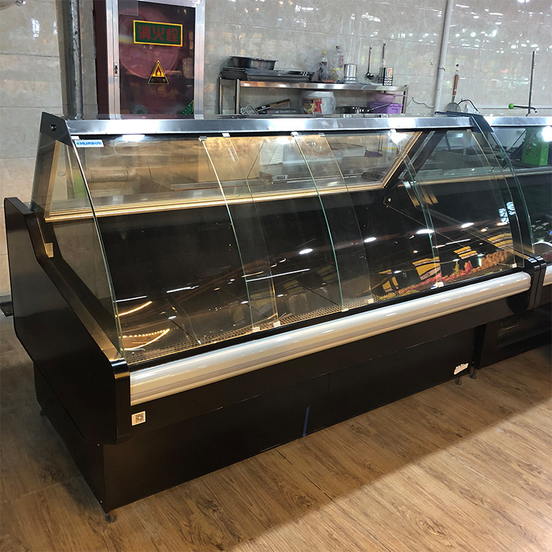 Hot sale fresh meat fresh fish and deli hot food display case refrigerator for sale with CE certification