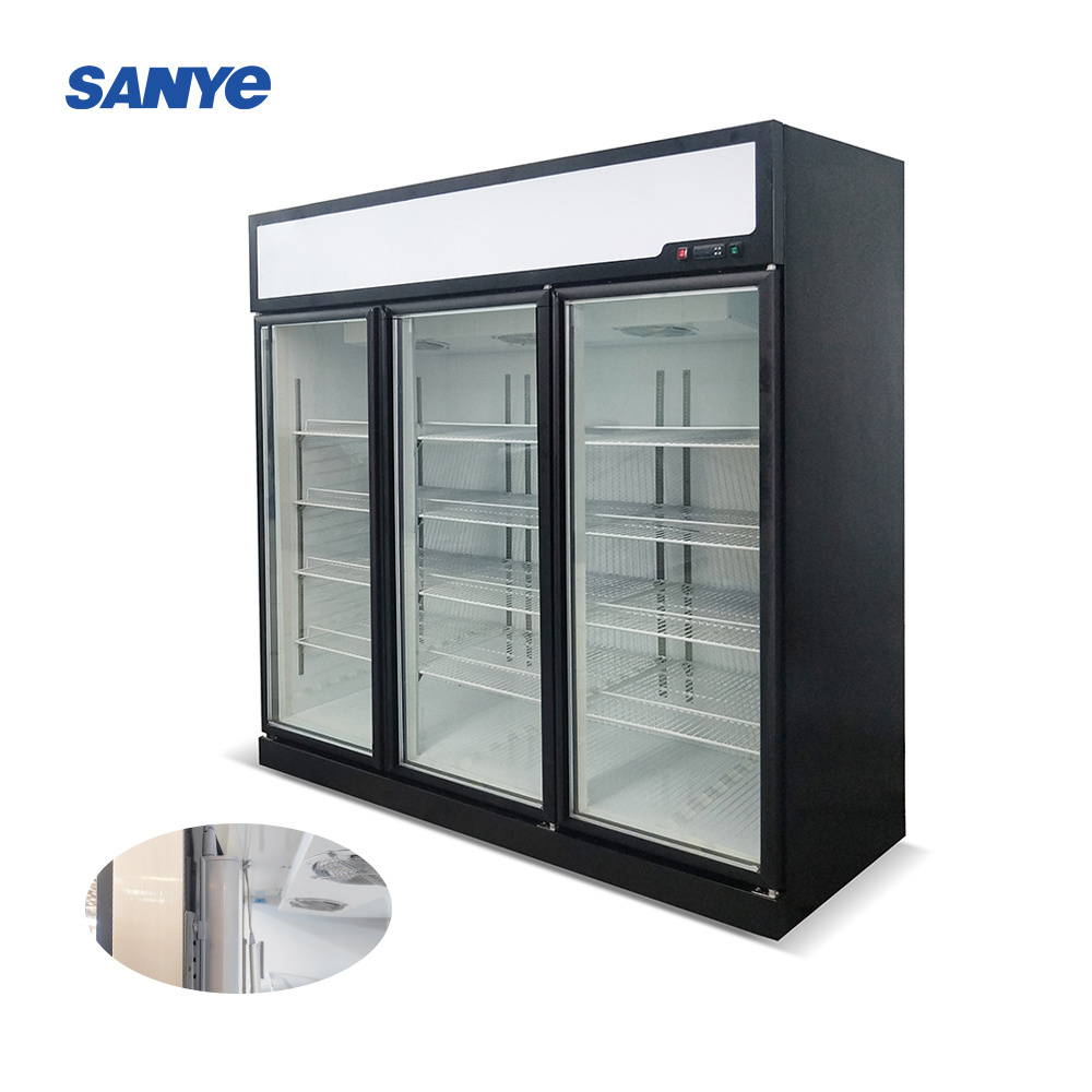 Glass display freezer vertical freezer refrigeration glass door freezer  for beverage  beer and milk