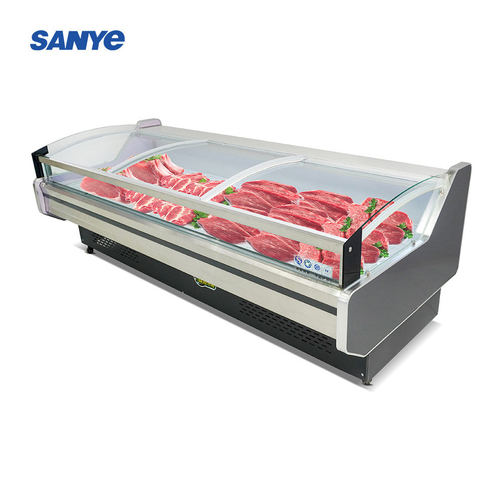 Commercial Open Counter Top Serve Over Cold Food Fresh Meat Display Refrigerator Case Fridge